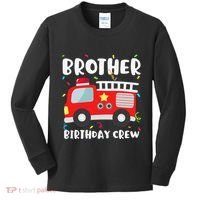 Brother Birthday Crew Fire Truck Party Firefighter Kids Long Sleeve Shirt thumb 0