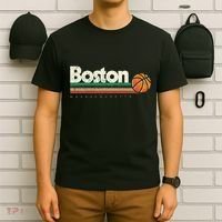 Basketball Boston City Bball Retro Stripes T-Shirt thumb 6