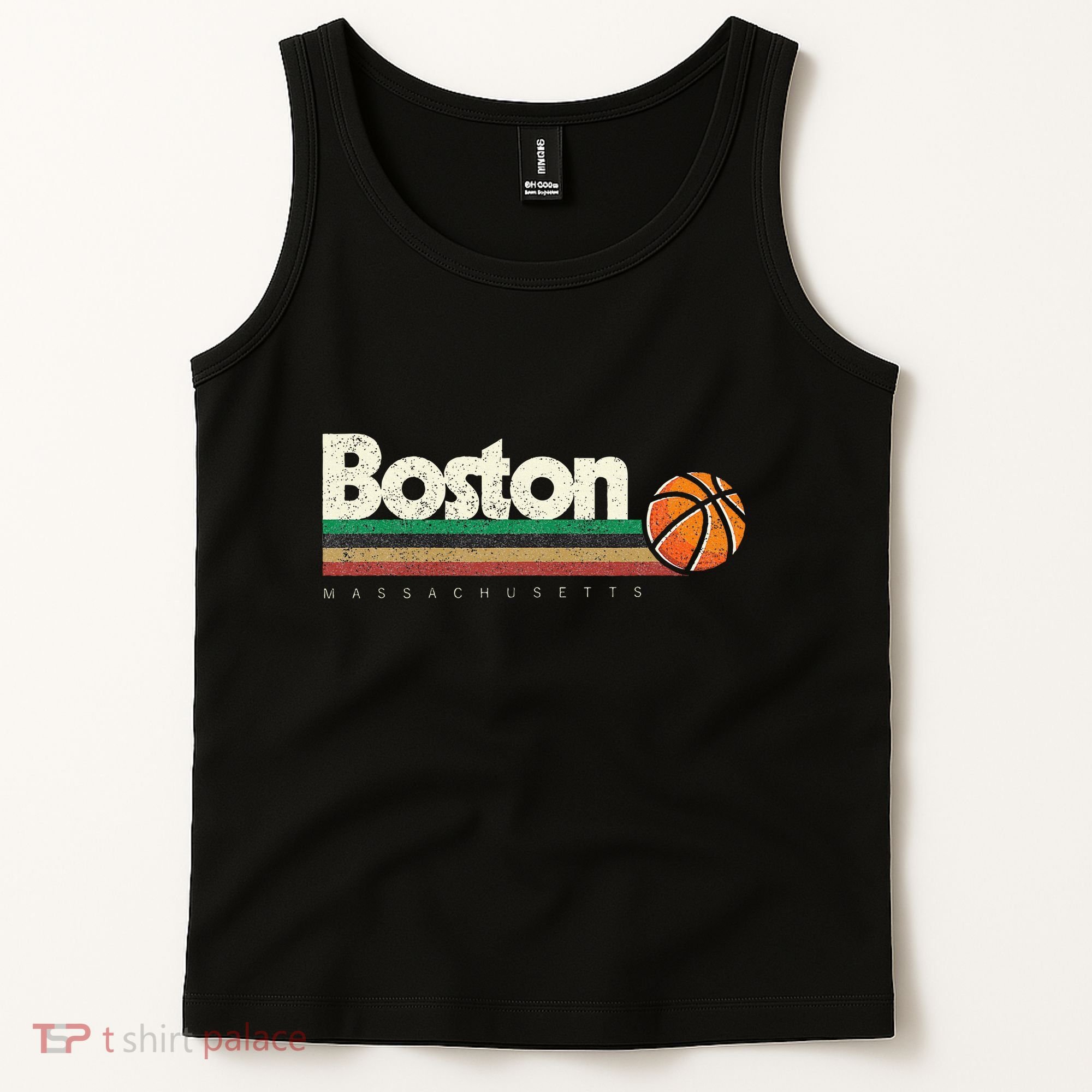 Basketball Boston City Bball Retro Stripes Tank Top
