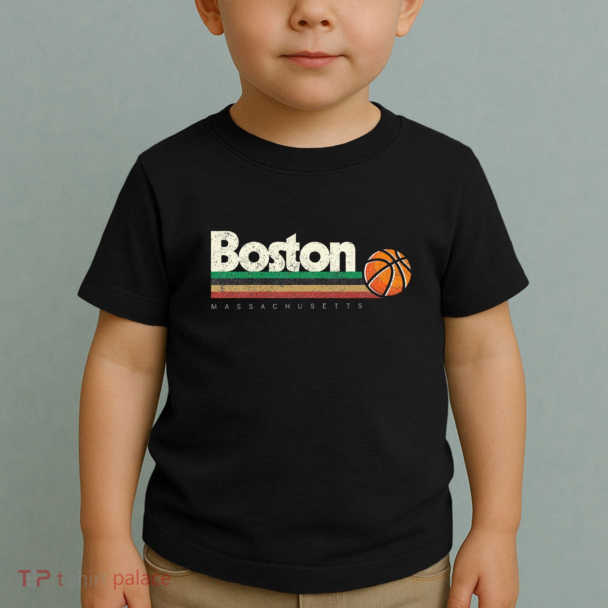 Basketball Boston City Bball Retro Stripes Toddler T-Shirt