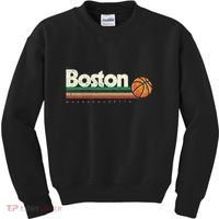 Basketball Boston City Bball Retro Stripes Kids Sweatshirt thumb 0