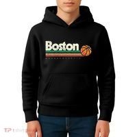 Basketball Boston City Bball Retro Stripes Kids Hoodie thumb 4
