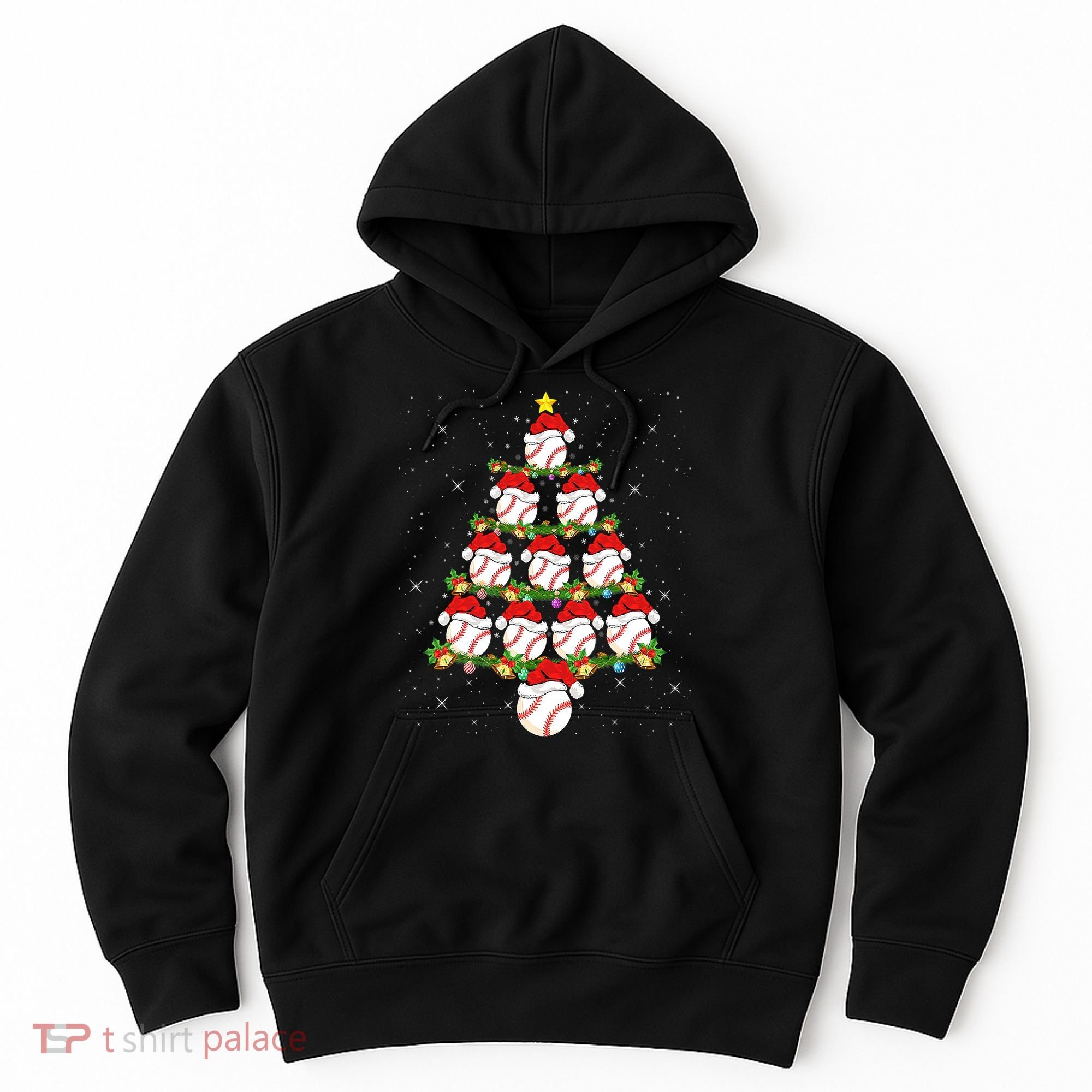 Baseball Ball Christmas Santa Love Lights Xmas Boys Hoodie