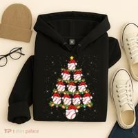 Baseball Ball Christmas Santa Love Lights Xmas Boys Hoodie thumb 4