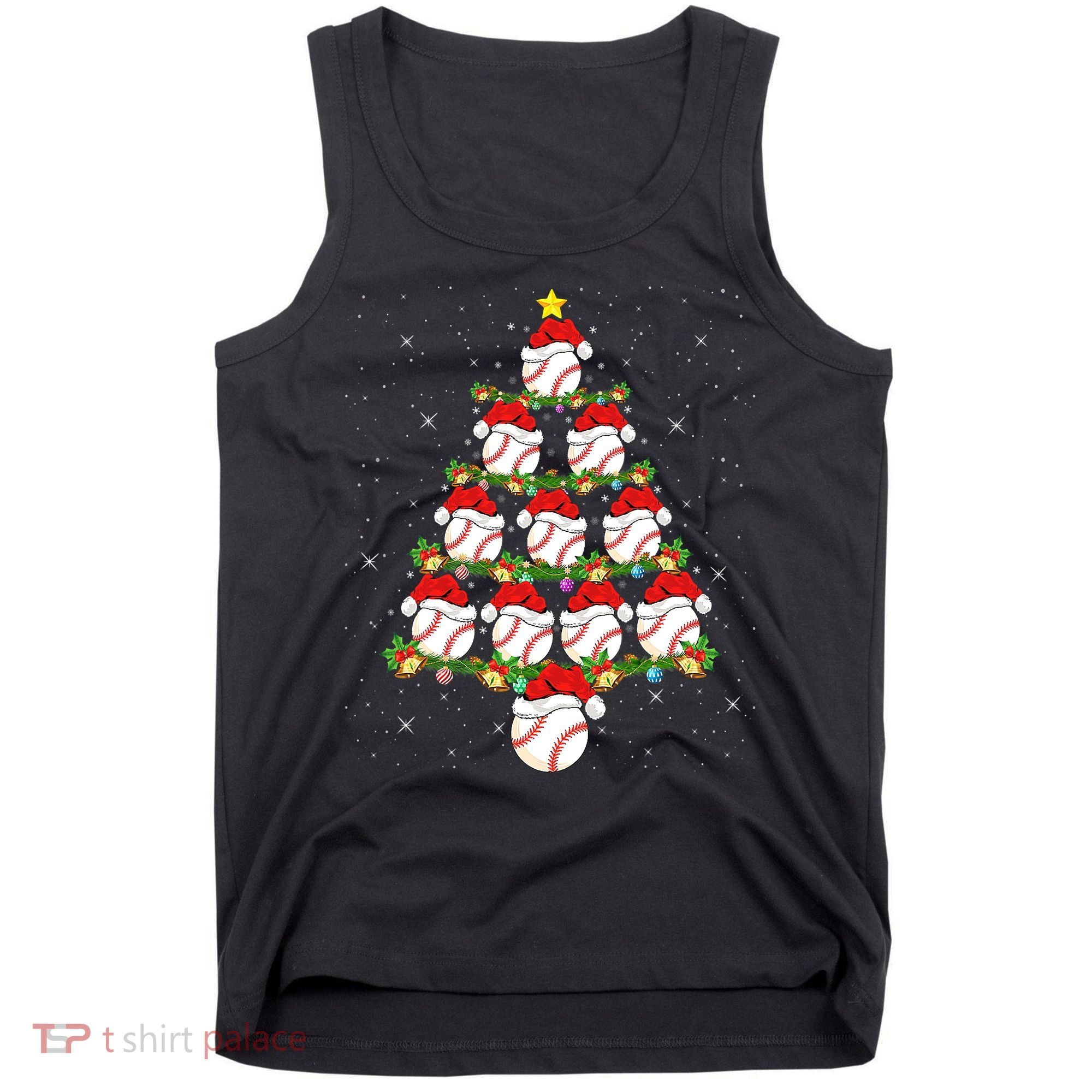 Baseball Ball Christmas Santa Love Lights Xmas Boys Tank Top