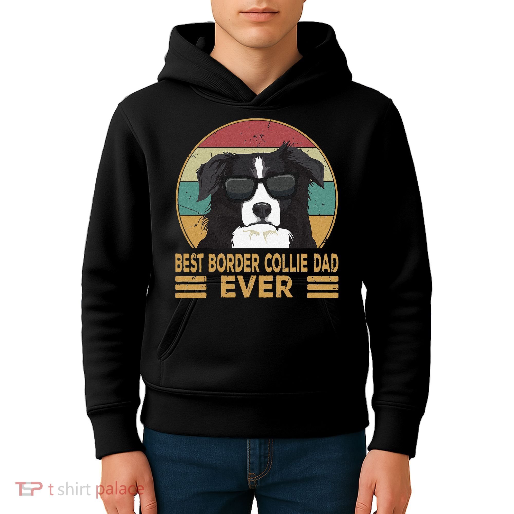 Best Border Collie Dad Ever Funny Dog Gift For And Kids Hoodie