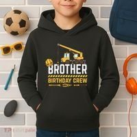 Brother Birthday Crew Construction Birthday Kids Hoodie thumb 2
