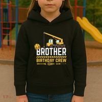 Brother Birthday Crew Construction Birthday Kids Hoodie thumb 3