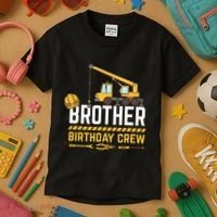 Brother Birthday Crew Construction Birthday Kids T-Shirt thumb 3
