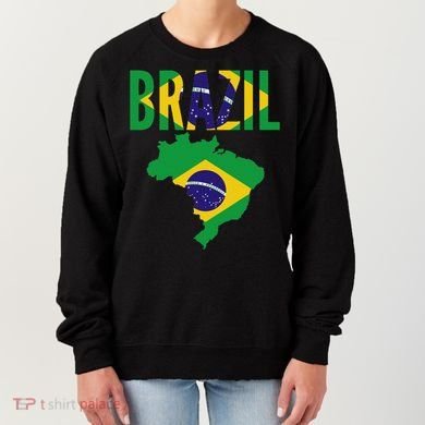 Brazilian Brazil Country Map Flag Women's Sweatshirt