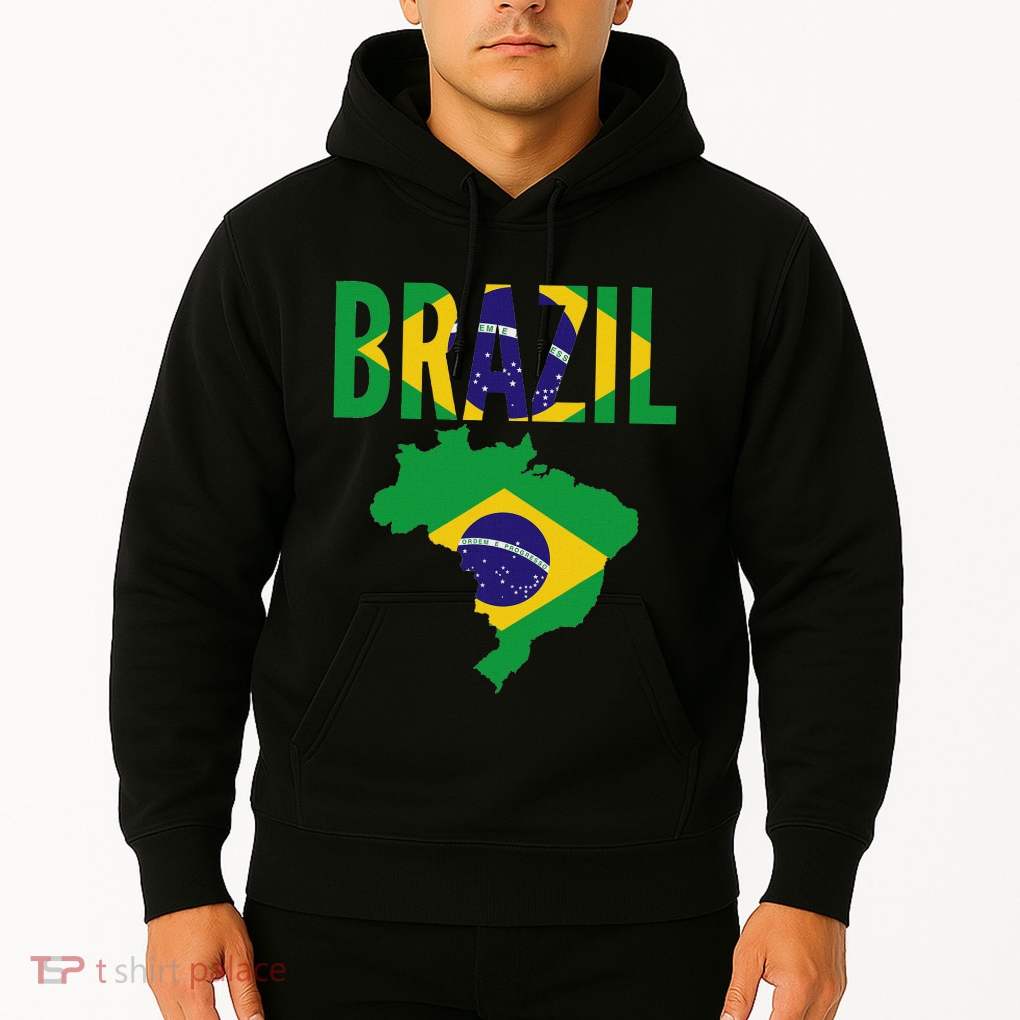 Brazilian Brazil Country Map Flag Hoodie