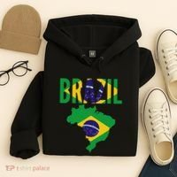 Brazilian Brazil Country Map Flag Hoodie thumb 4