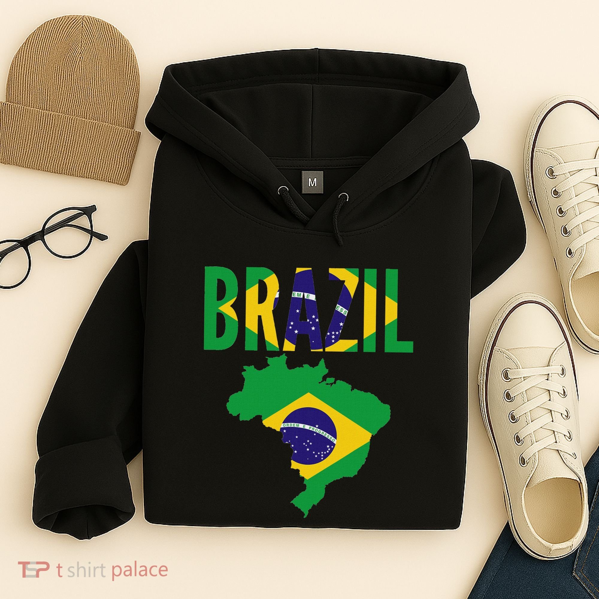 Brazilian Brazil Country Map Flag Hoodie