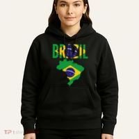 Brazilian Brazil Country Map Flag Hoodie thumb 5