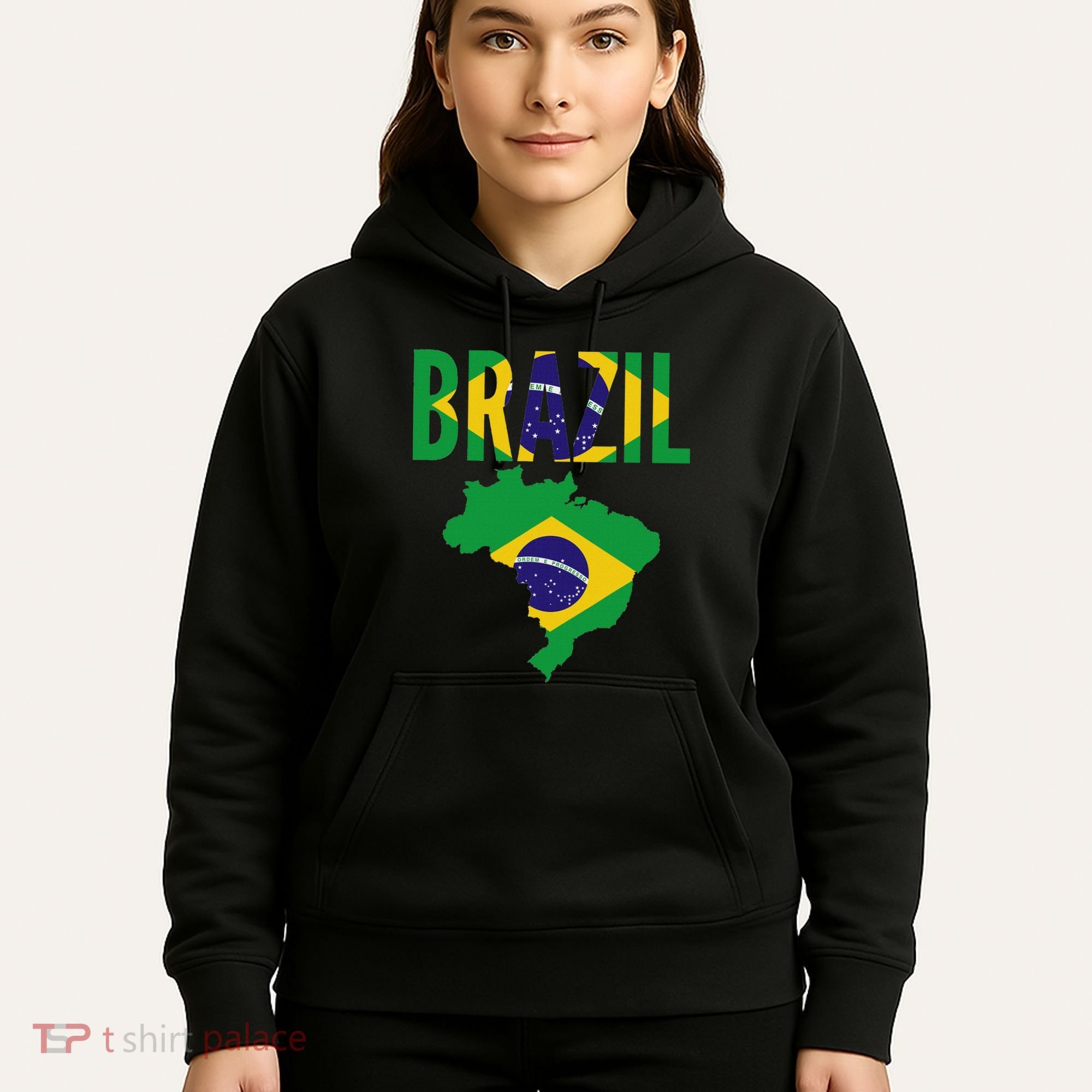 Brazilian Brazil Country Map Flag Hoodie