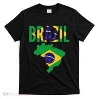 Brazilian Brazil Country Map Flag T-Shirt thumb 0