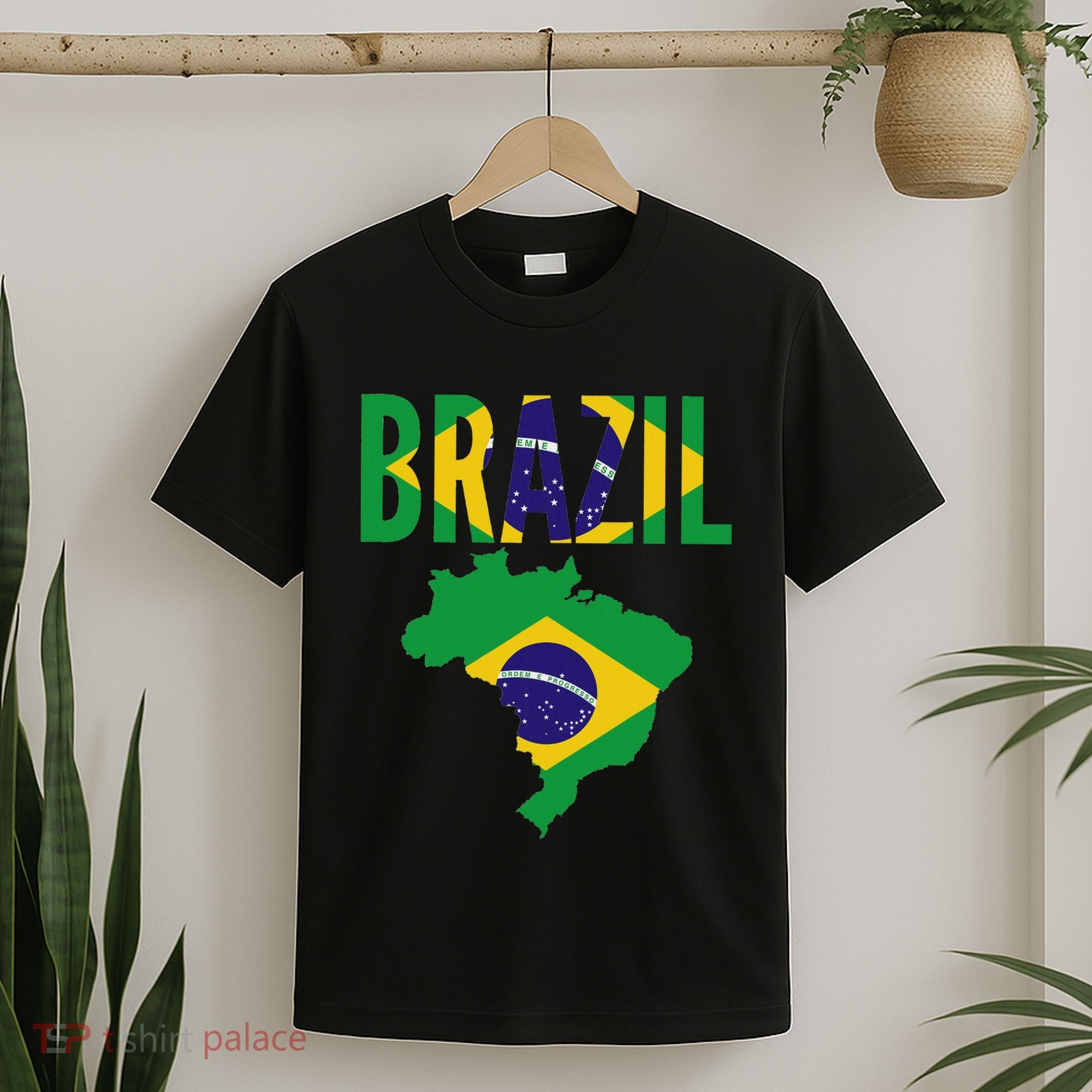 Brazilian Brazil Country Map Flag T-Shirt