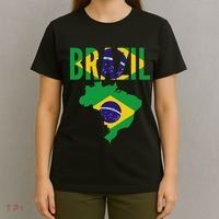 Brazilian Brazil Country Map Flag T-Shirt thumb 4