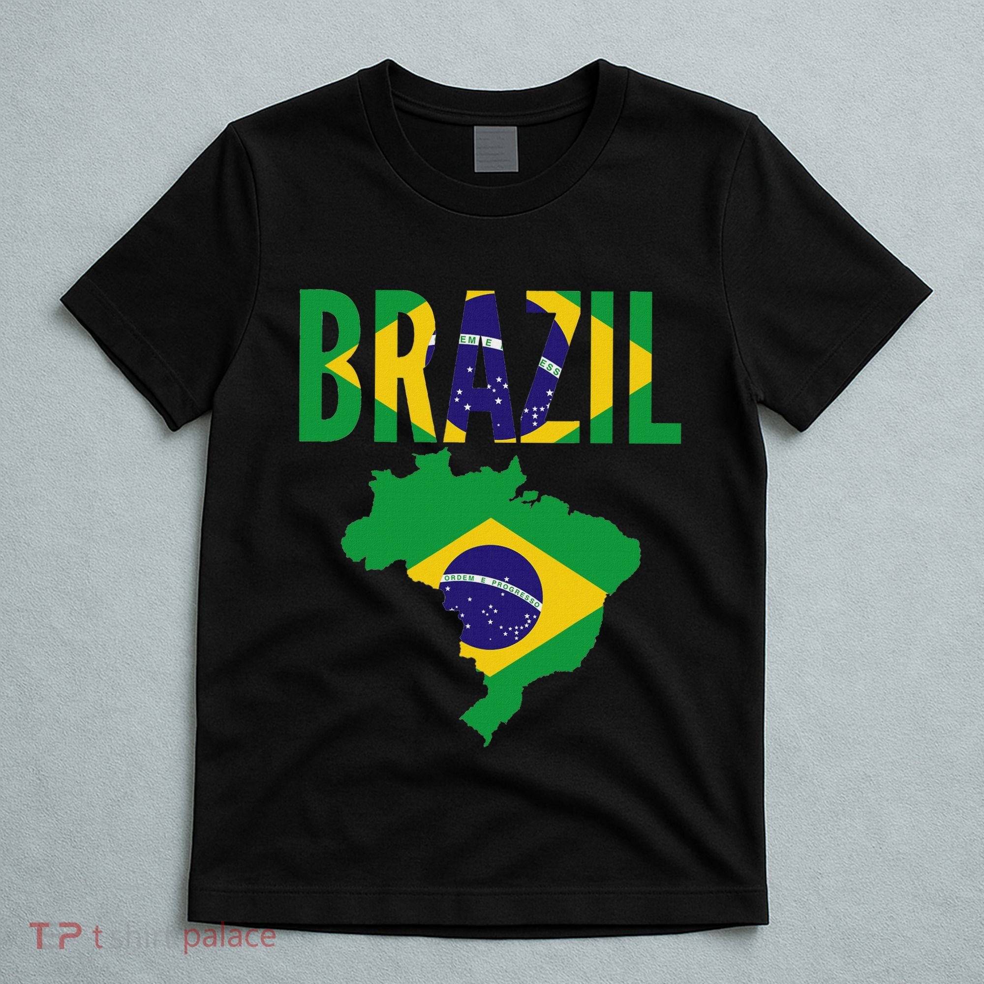 Brazilian Brazil Country Map Flag T-Shirt