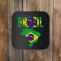 Brazilian Brazil Country Map Flag Coaster thumb 0