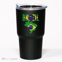 Brazilian Brazil Country Map Flag Tumbler thumb 0