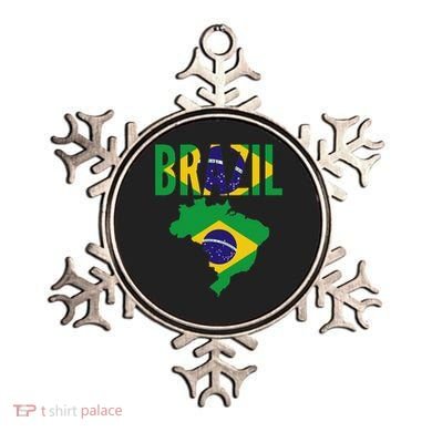 Brazilian Brazil Country Map Flag Ornament