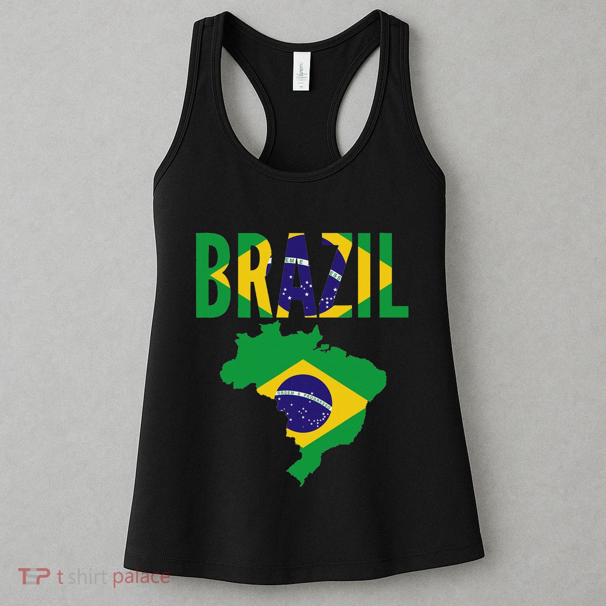Brazilian Brazil Country Map Flag Women's Tank Top