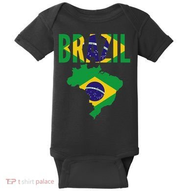 Brazilian Brazil Country Map Flag Baby Bodysuit