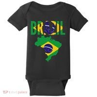 Brazilian Brazil Country Map Flag Baby Bodysuit thumb 0
