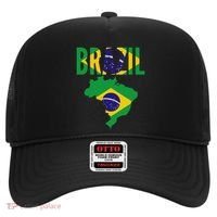 Brazilian Brazil Country Map Flag Hat thumb 0