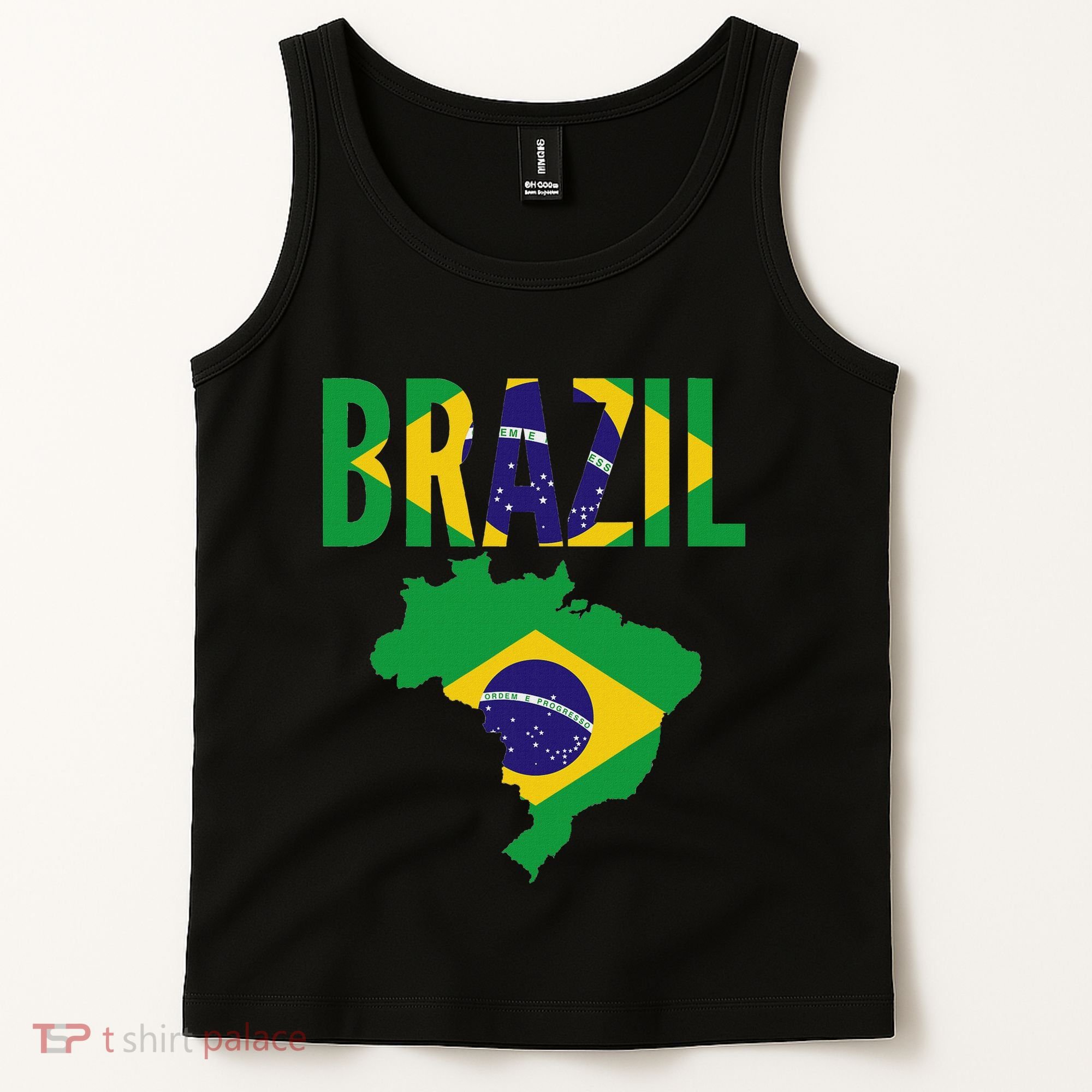 Brazilian Brazil Country Map Flag Tank Top