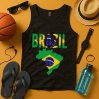 Brazilian Brazil Country Map Flag Tank Top thumb 4