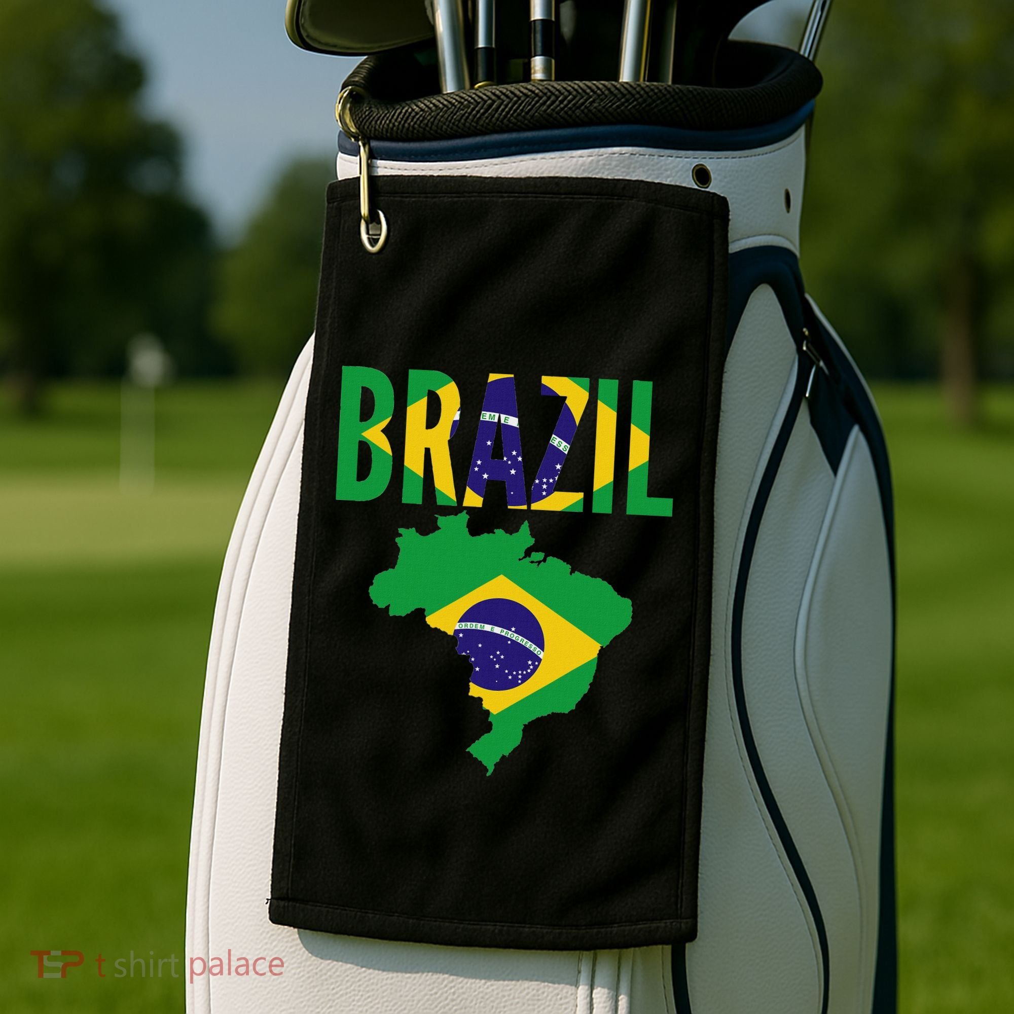 Brazilian Brazil Country Map Flag Golf Towel