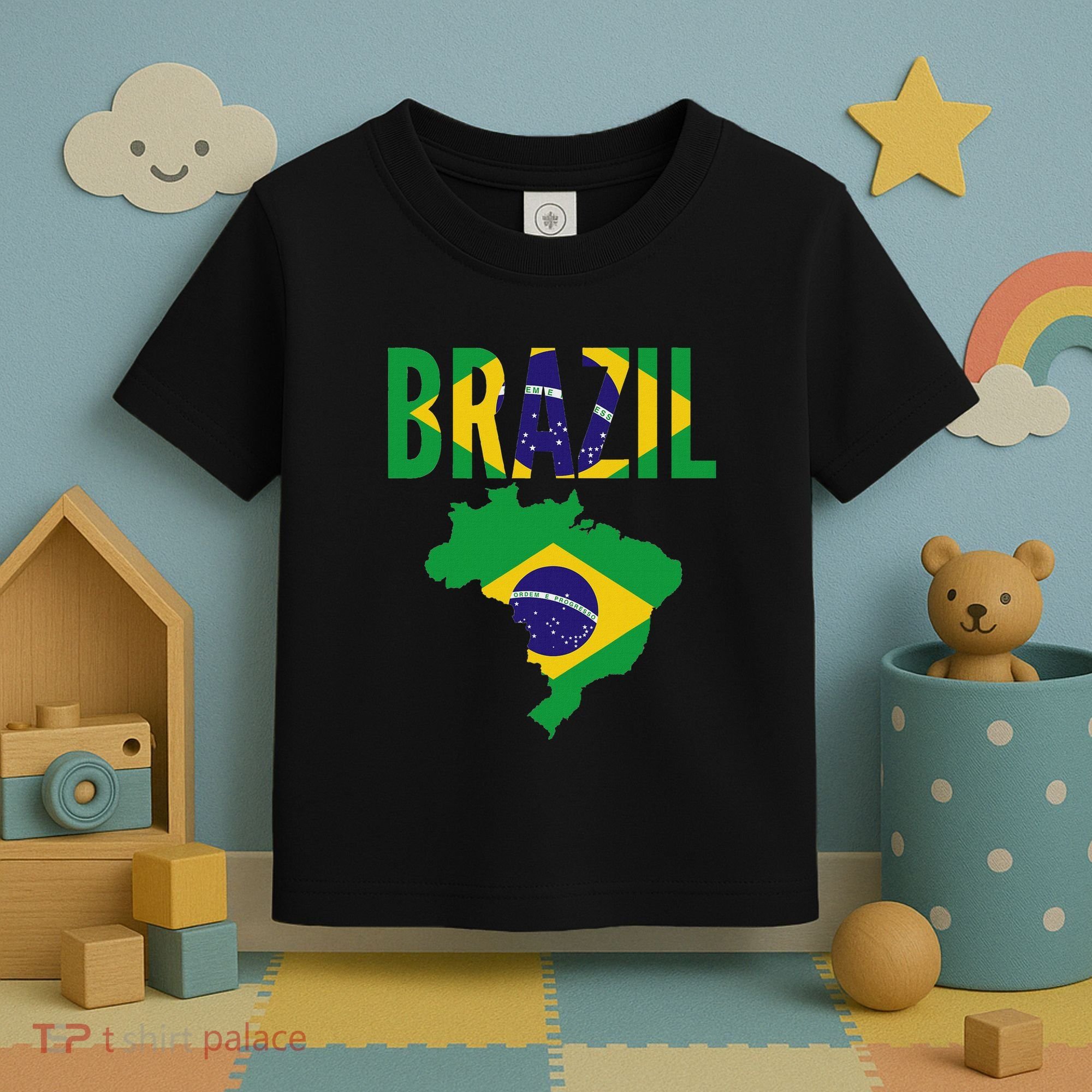 Brazilian Brazil Country Map Flag Toddler T-Shirt