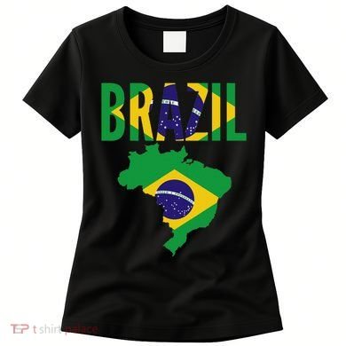Brazilian Brazil Country Map Flag Women's T-Shirt