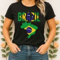 Brazilian Brazil Country Map Flag Women's T-Shirt thumb 2