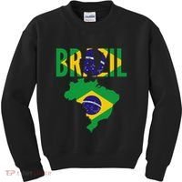 Brazilian Brazil Country Map Flag Kids Sweatshirt thumb 0