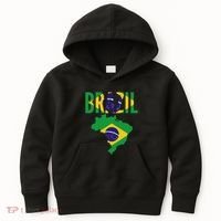 Brazilian Brazil Country Map Flag Kids Hoodie thumb 0