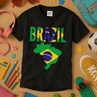 Brazilian Brazil Country Map Flag Kids T-Shirt thumb 3