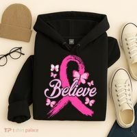 Believe Breast Cancer Awareness Month Breast Cancer Hoodie thumb 4