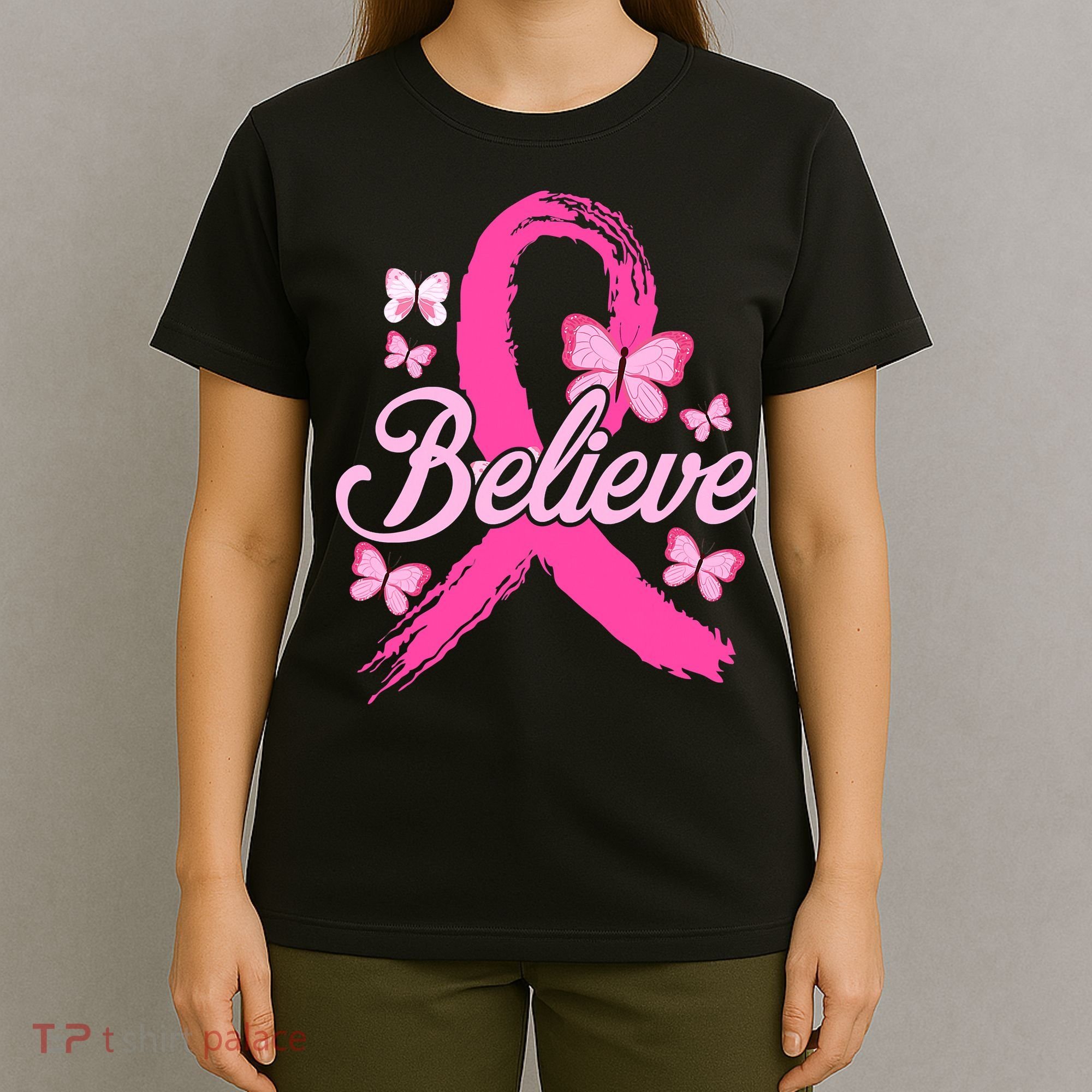 Believe Breast Cancer Awareness Month Breast Cancer T-Shirt