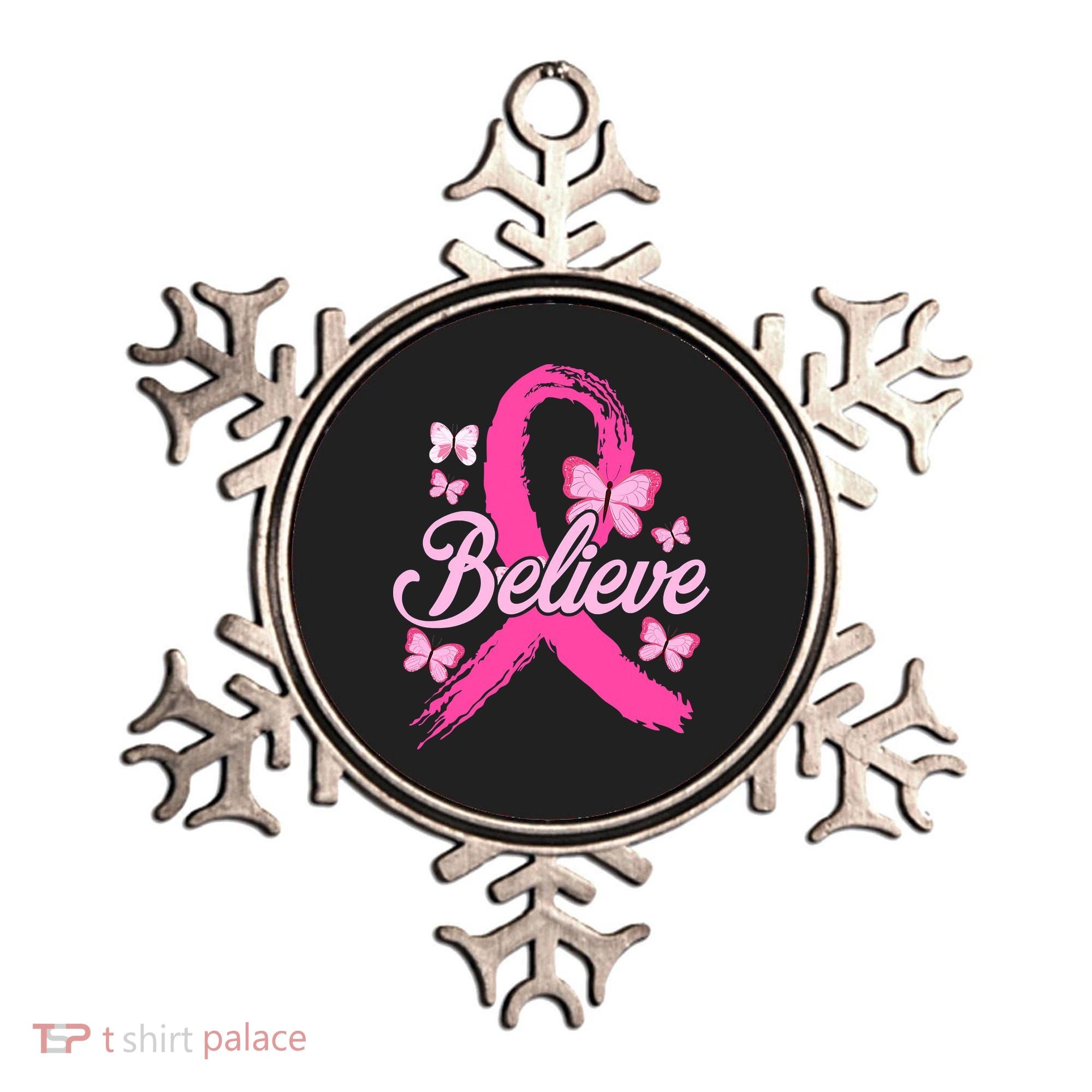 Believe Breast Cancer Awareness Month Breast Cancer Ornament