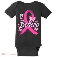 Believe Breast Cancer Awareness Month Breast Cancer Baby Bodysuit thumb 0