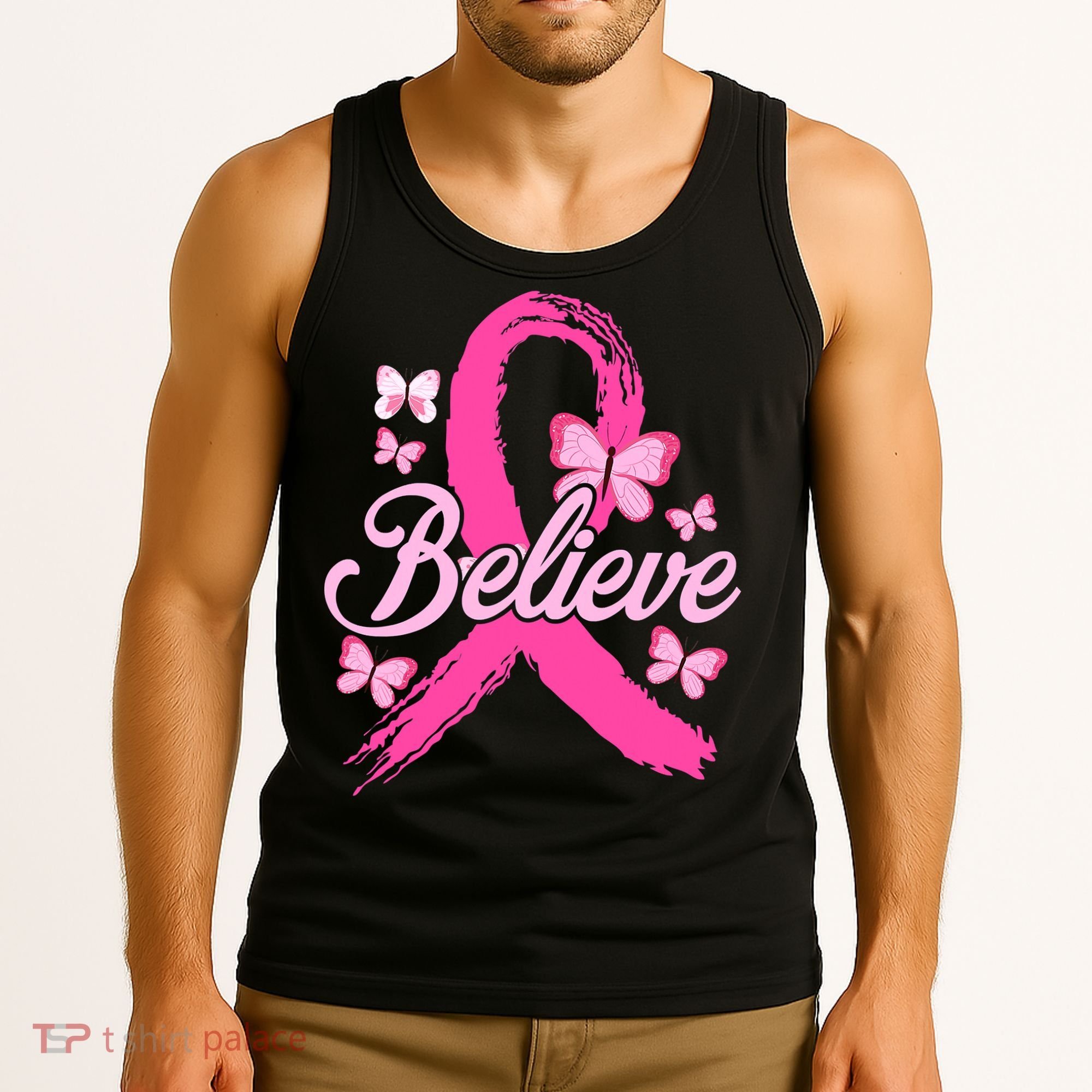 Believe Breast Cancer Awareness Month Breast Cancer Tank Top