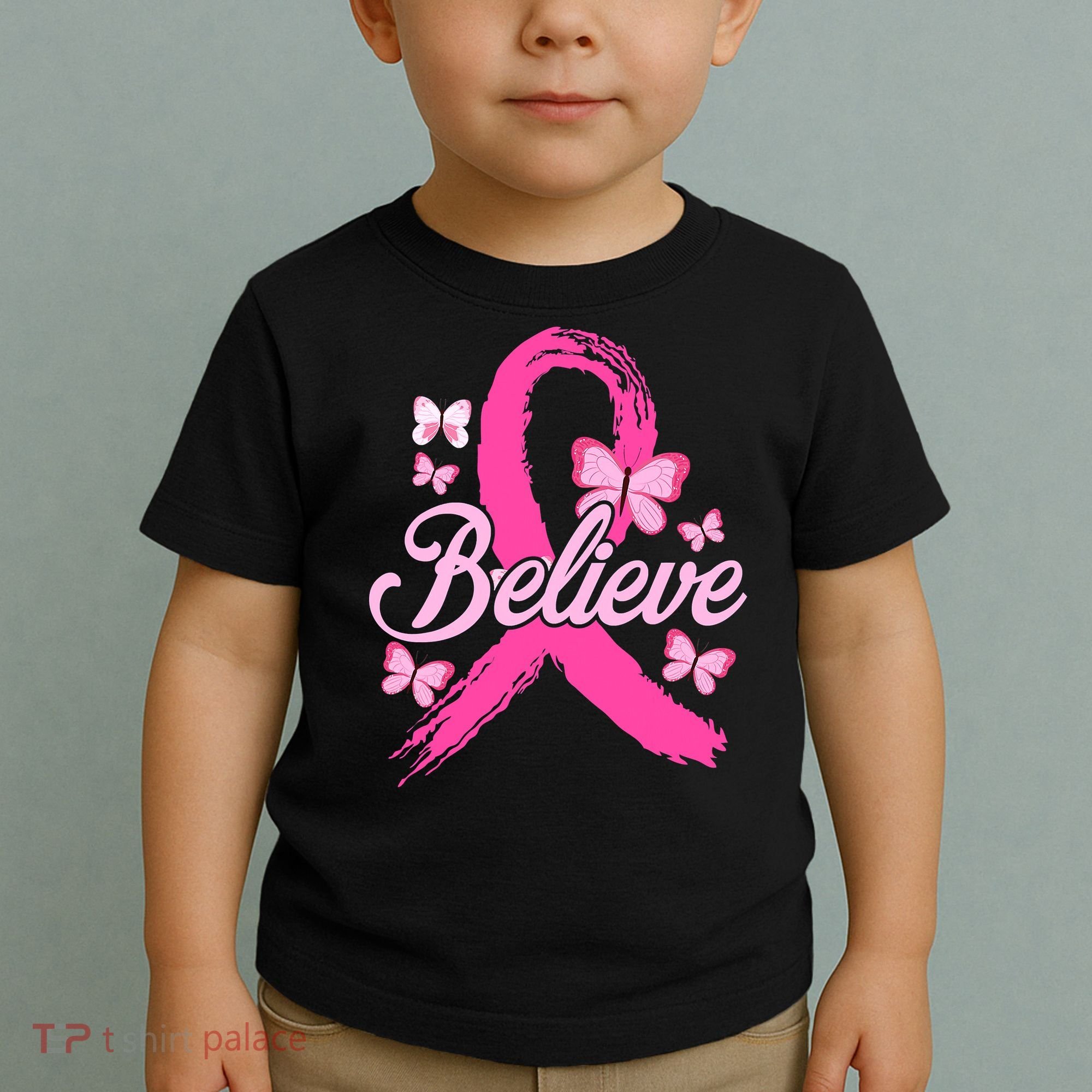 Believe Breast Cancer Awareness Month Breast Cancer Toddler T-Shirt