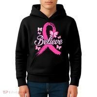Believe Breast Cancer Awareness Month Breast Cancer Kids Hoodie thumb 4