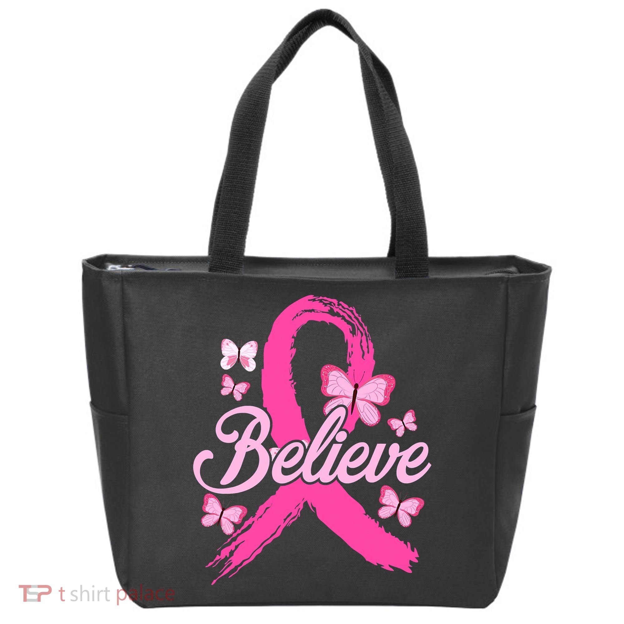 Believe Breast Cancer Awareness Month Breast Cancer Tote Bag
