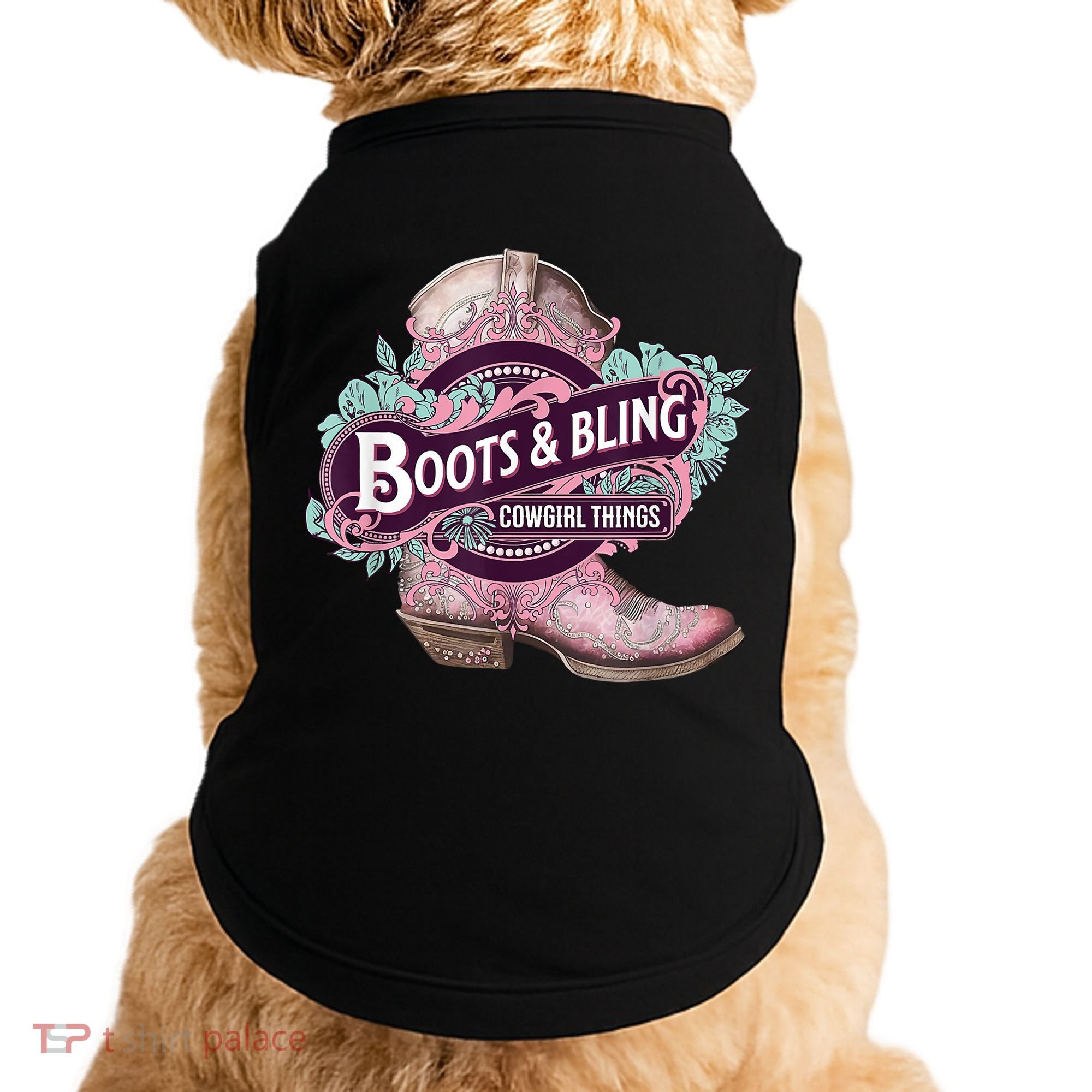 Boots & Bling Cowgirl Things Cute Western Country Rodeo Doggie Tank