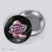 Boots & Bling Cowgirl Things Cute Western Country Rodeo Button thumb 0