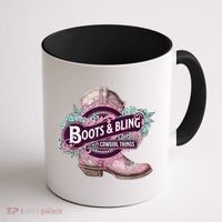 Boots & Bling Cowgirl Things Cute Western Country Rodeo Coffee Mug thumb 1